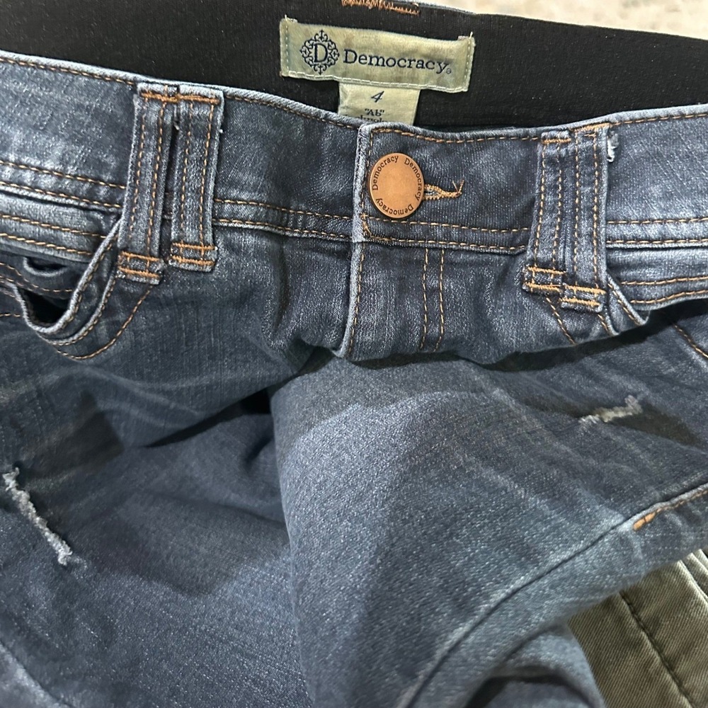 Democracy Ab Technology Skinny Jeans Womens 4 Dark Wash Distressed Stretch - Picture 6 of 8
